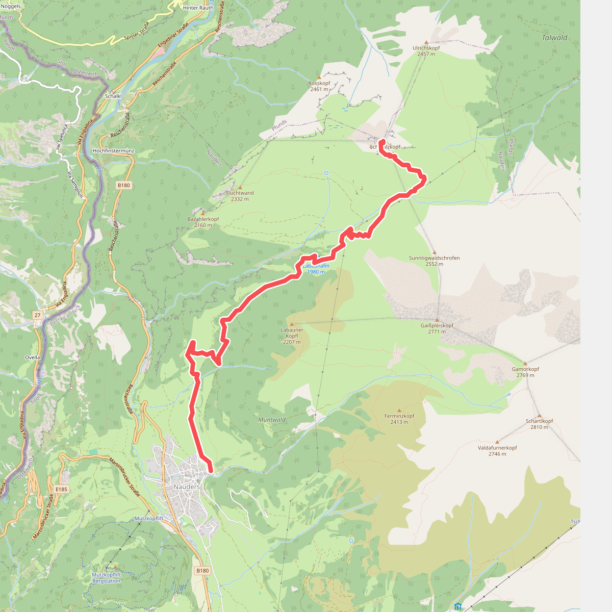 Nauders Wanderweg Nr. 14