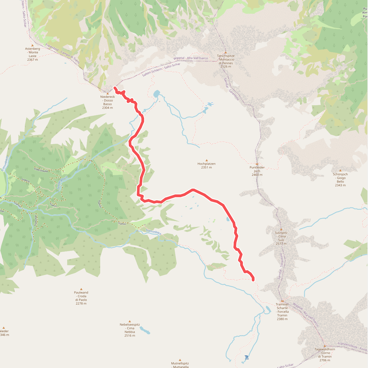 13A - Weg 14 A (Penser Joch) - ... - Traminer Scharte