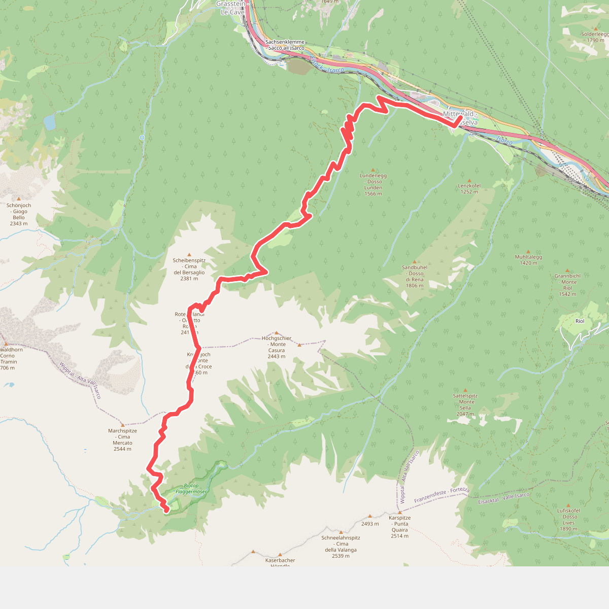21 - Mittewald => Kreuzjoch => Flaggeralm