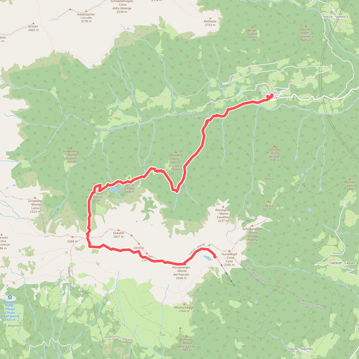 7 - Schalders => Königsanger => Radlseehütte