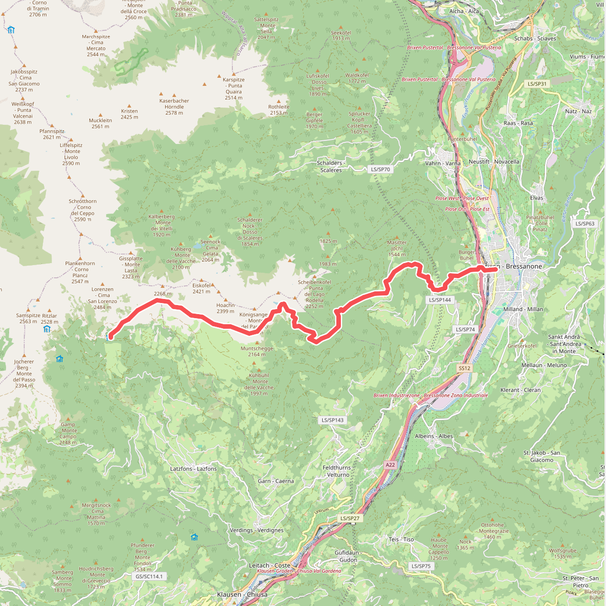 8 - Brixen => Radlseehütte => Klausner Hütte