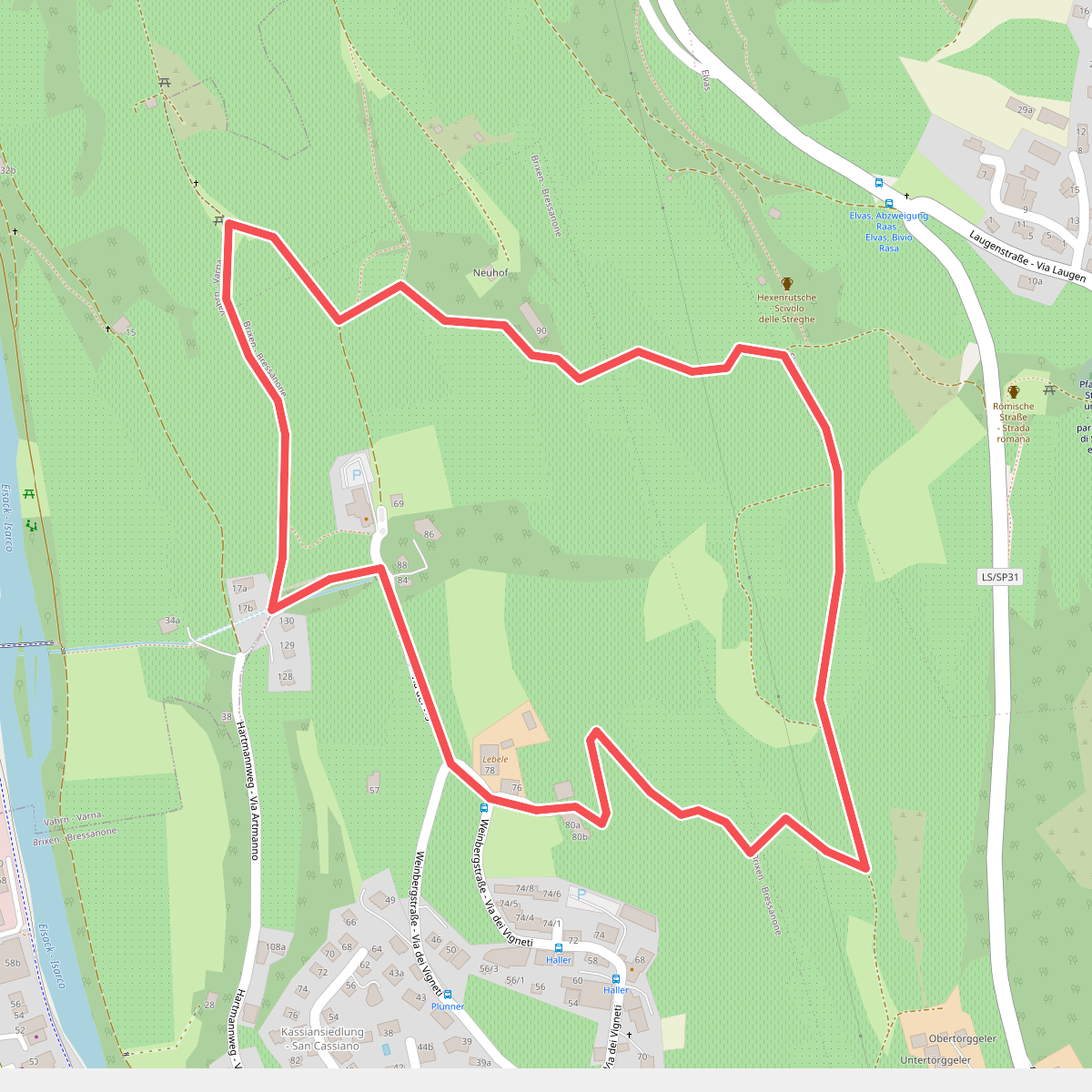 Rundwanderweg Kranebitt - Passeggiata Costa d'Elvas