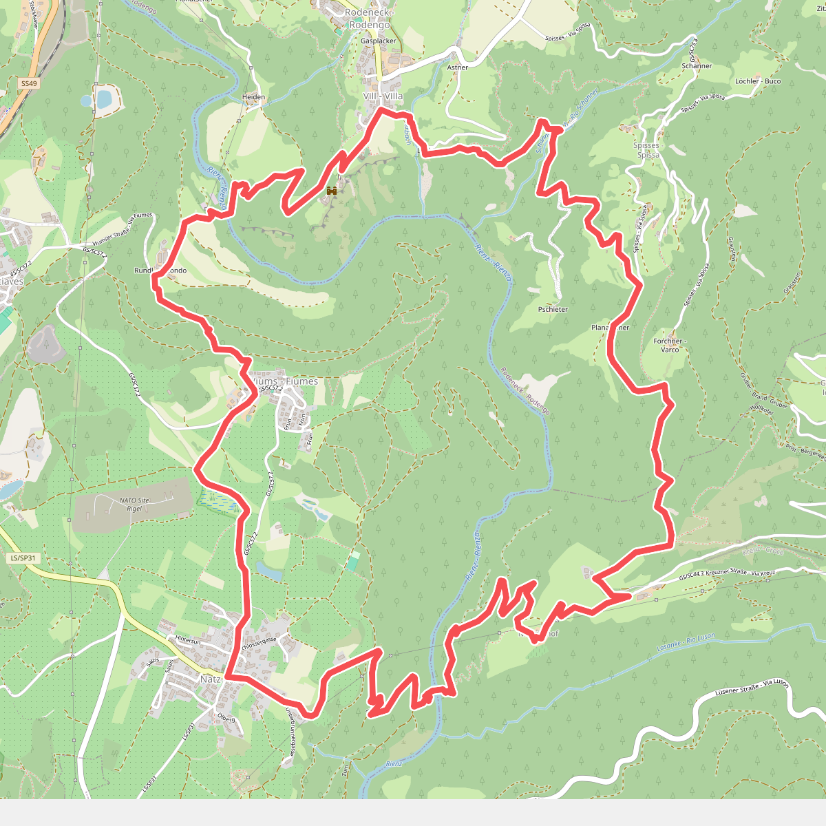 Rundweg Rienzschlucht - Sentiero Gola di Rienza