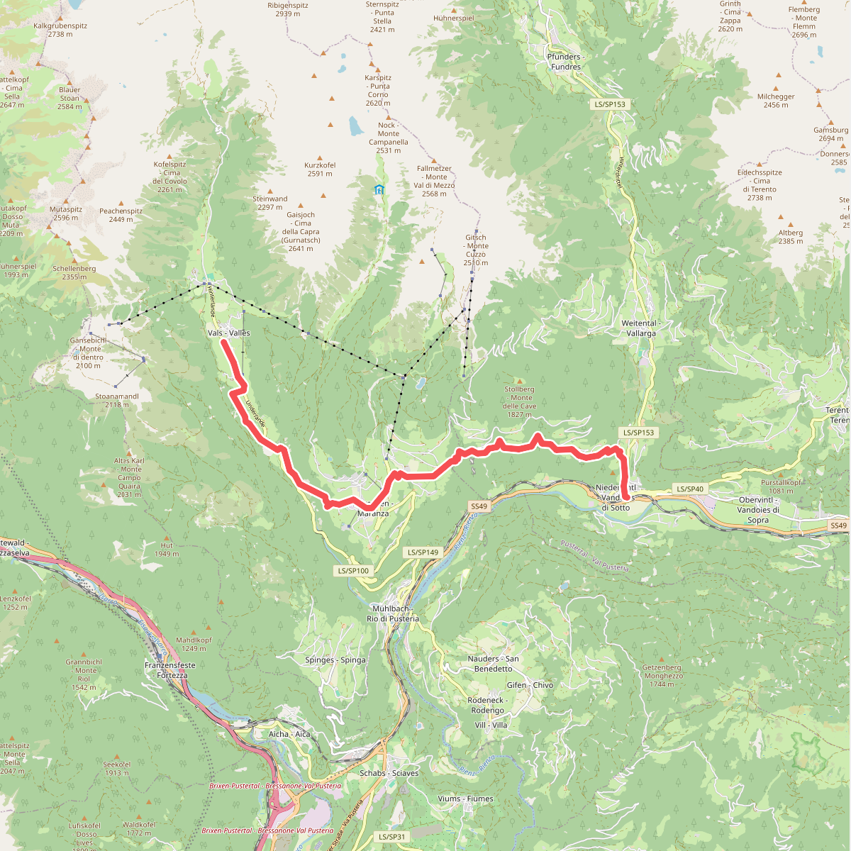 11 - Vals => Meransen => Niedervintl