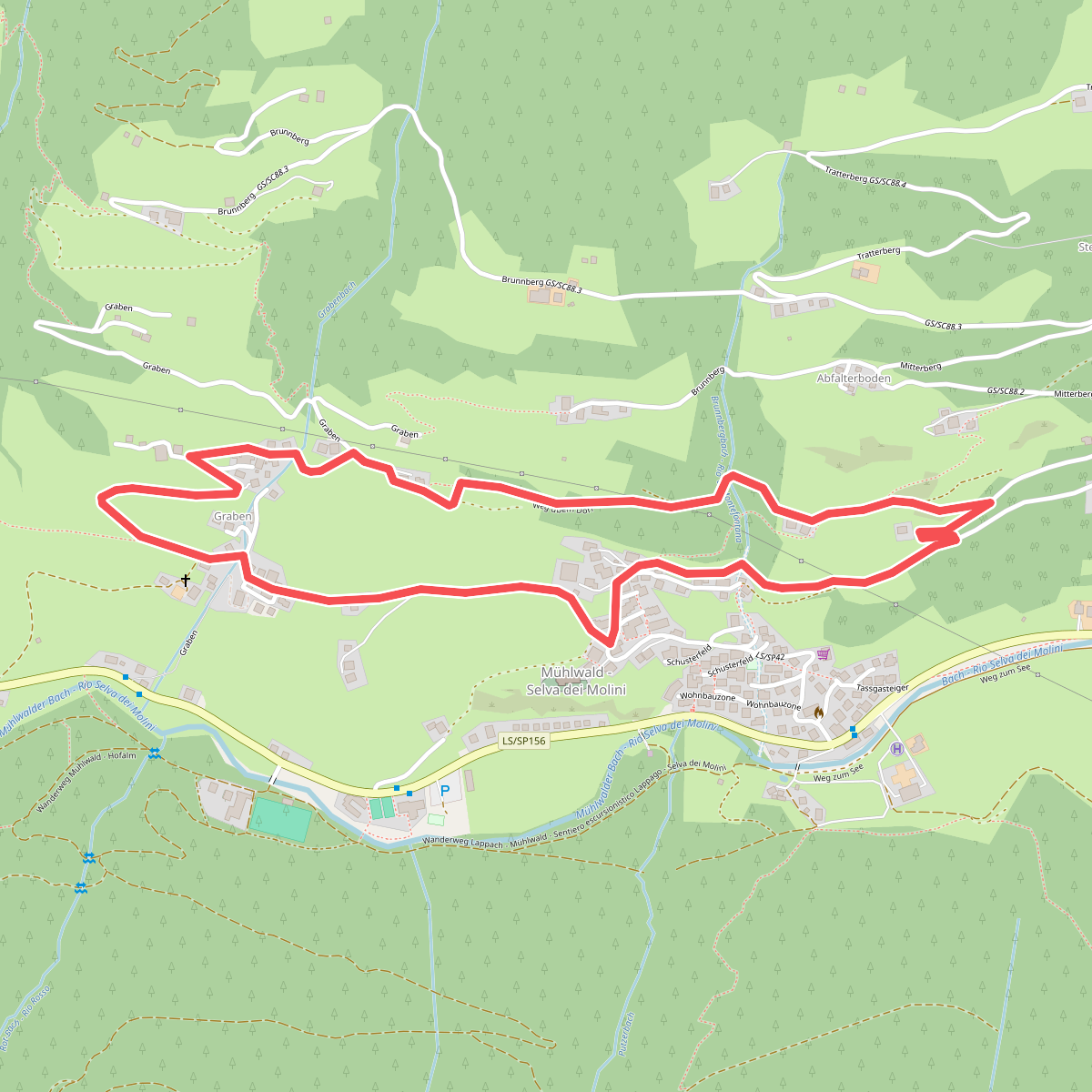 Weg übers Dorf