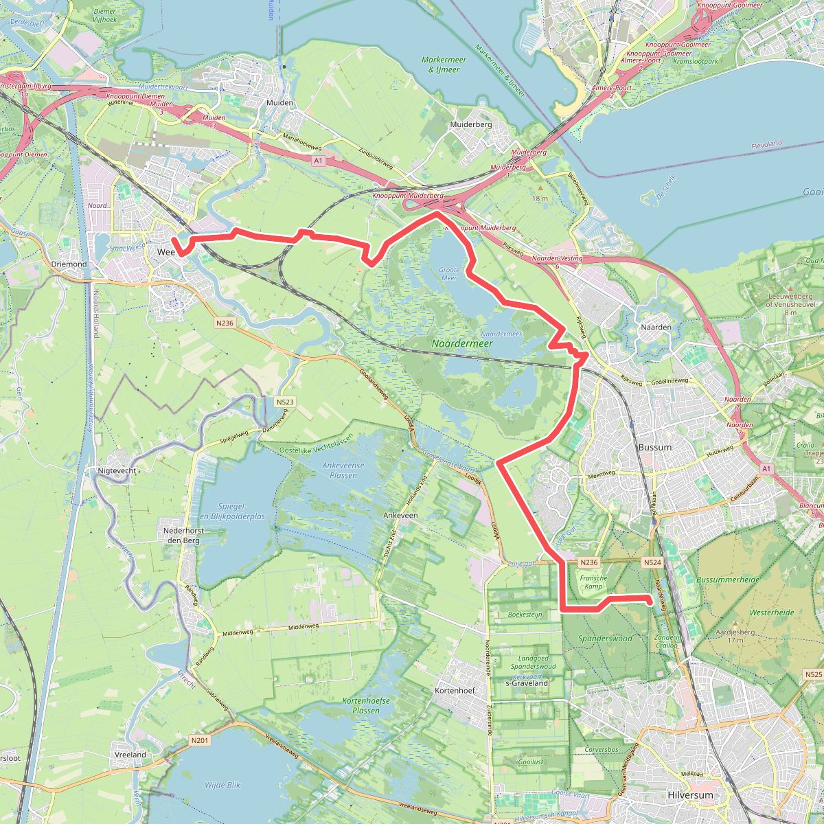 Weesp - Bussum · Trekvogelpad etappe 8