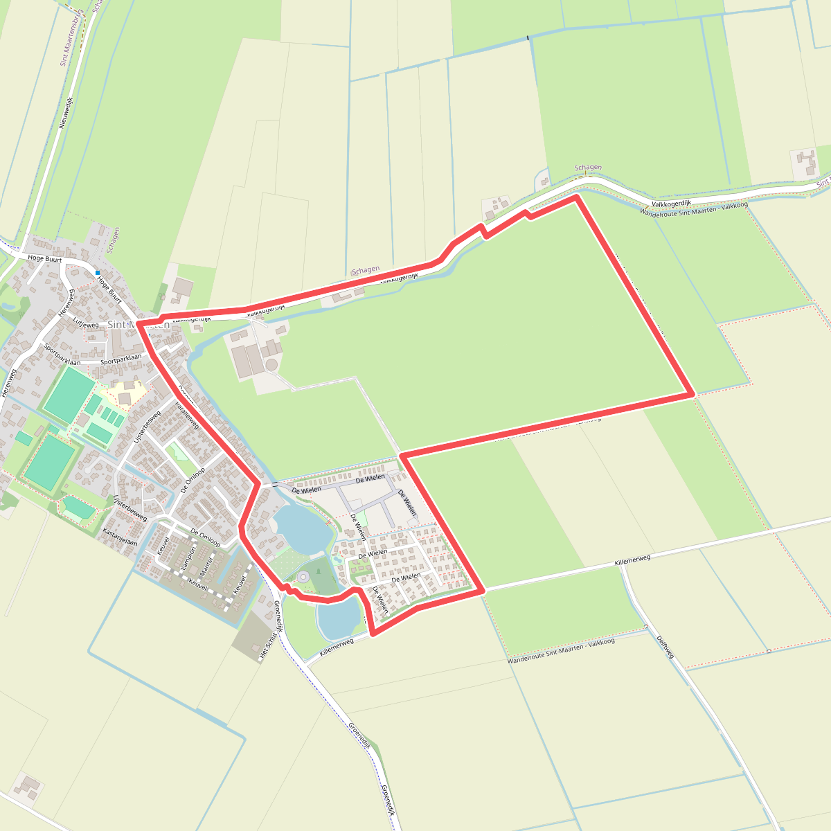 Oranje route vanaf startpunt Sint Maarten