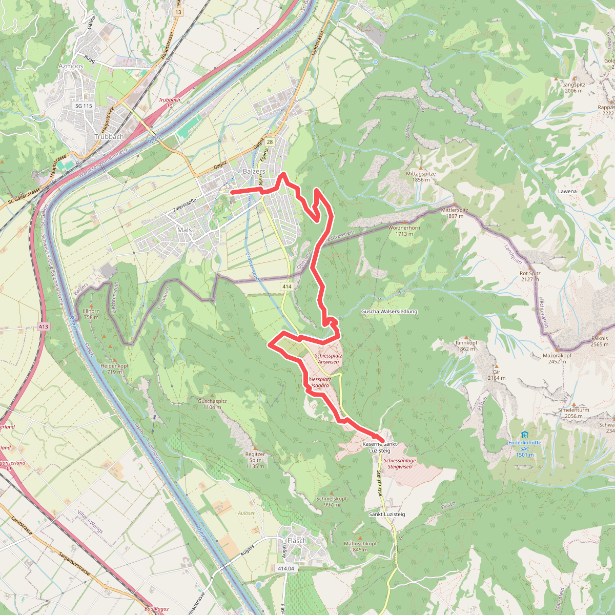 Balzers - And (CH) - St. Luzisteig (CH)