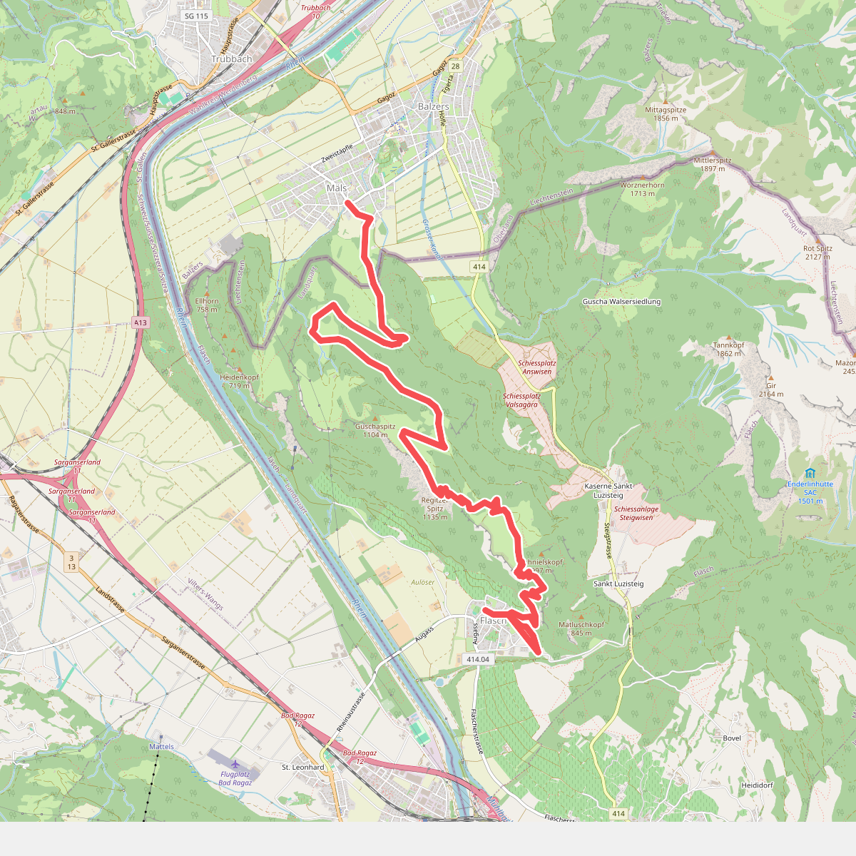 Flaesch (CH) - Regitzer Spitz (CH) - Maels