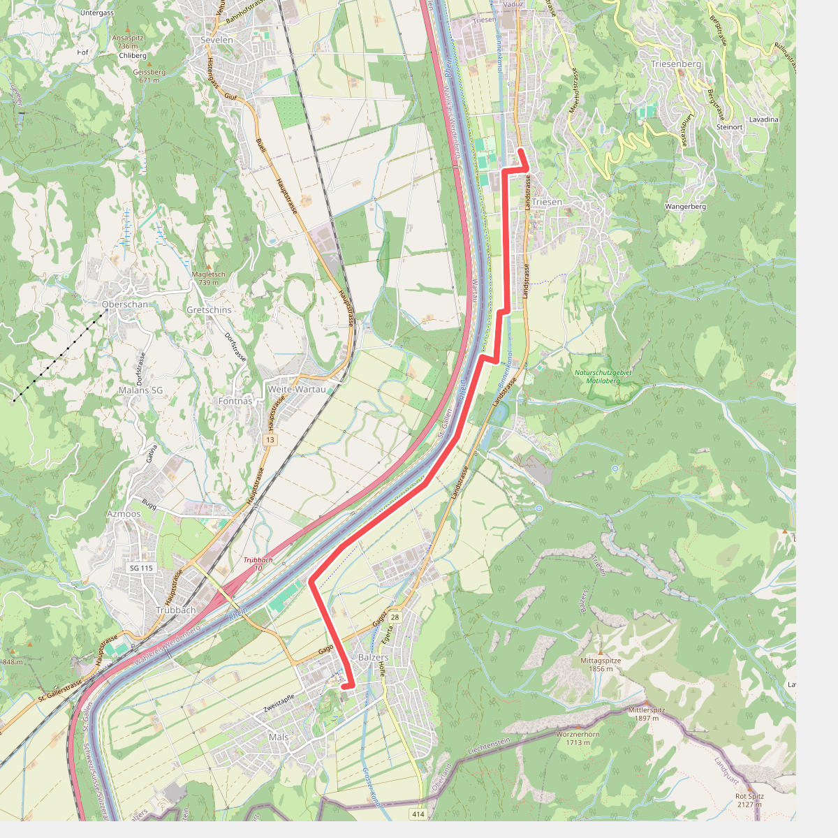 Balzers - Ruettena - Triesen Post