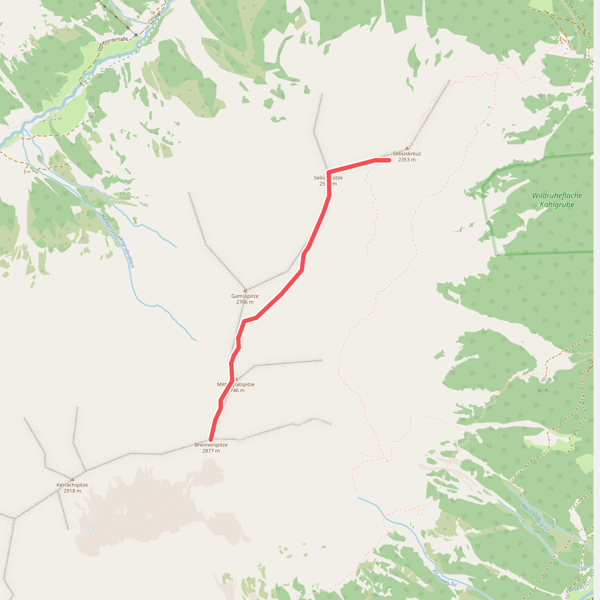 Alpine Route Seblaskreuz - Brennerspitze