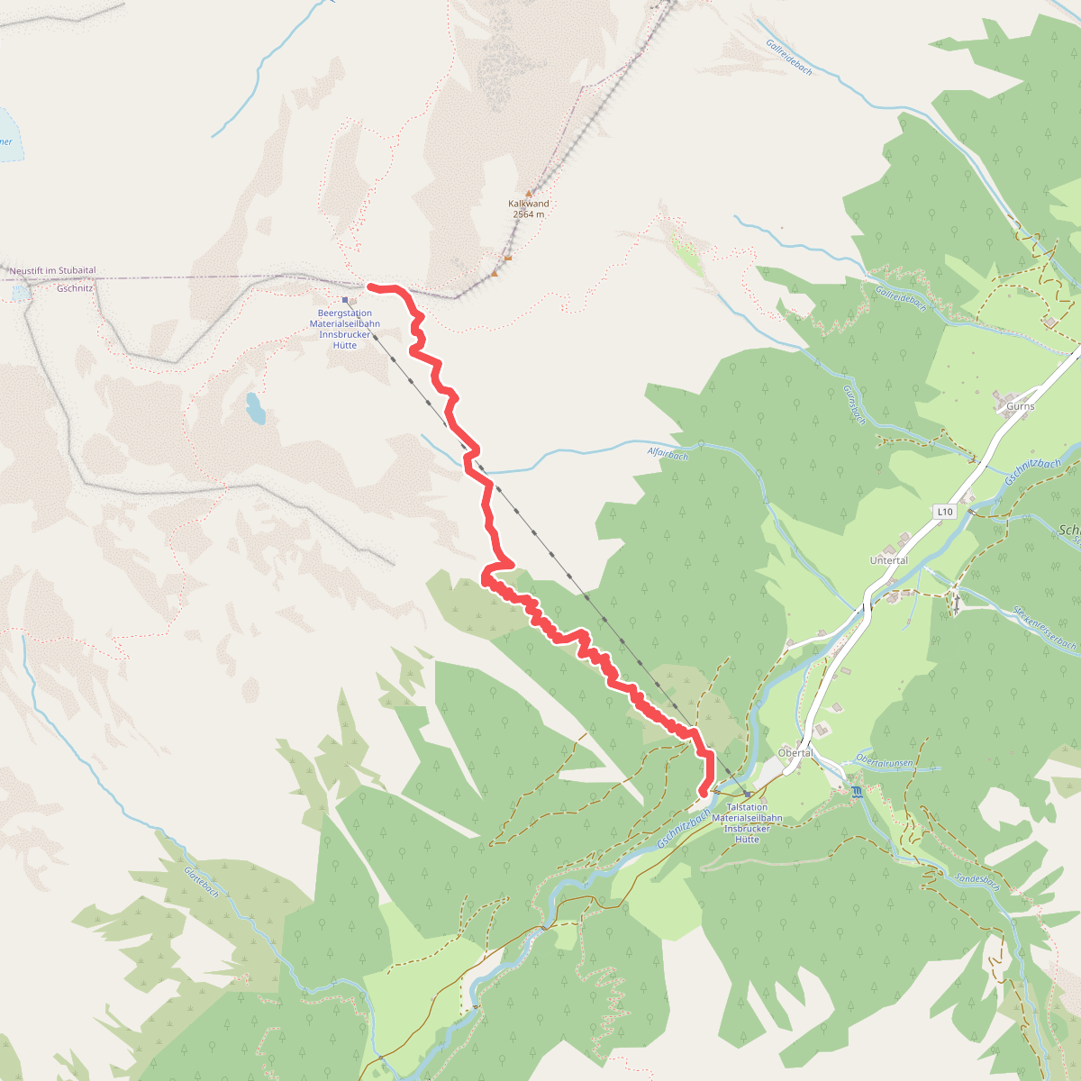 Seilbahnsteig Innsbrucker Hütte