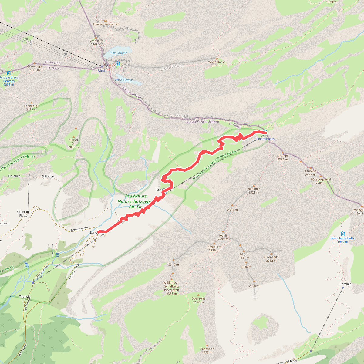 Langenbüel - Rotsteinpass