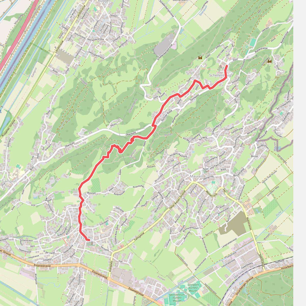 Eschen - Malanser - Mittlerer Schellenberg