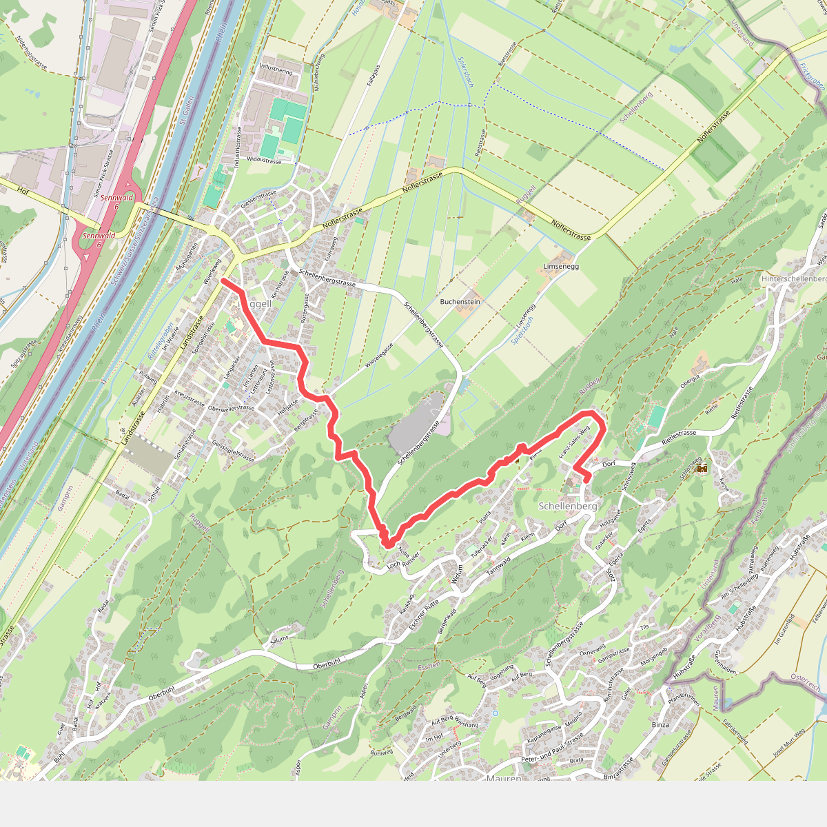 Mittlerer Schellenberg - Brueechliswald - Ruggell