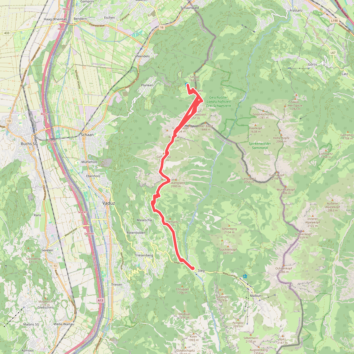 Gafadurahuette - Drei Schwestern - Kemmi - Silum - Steg