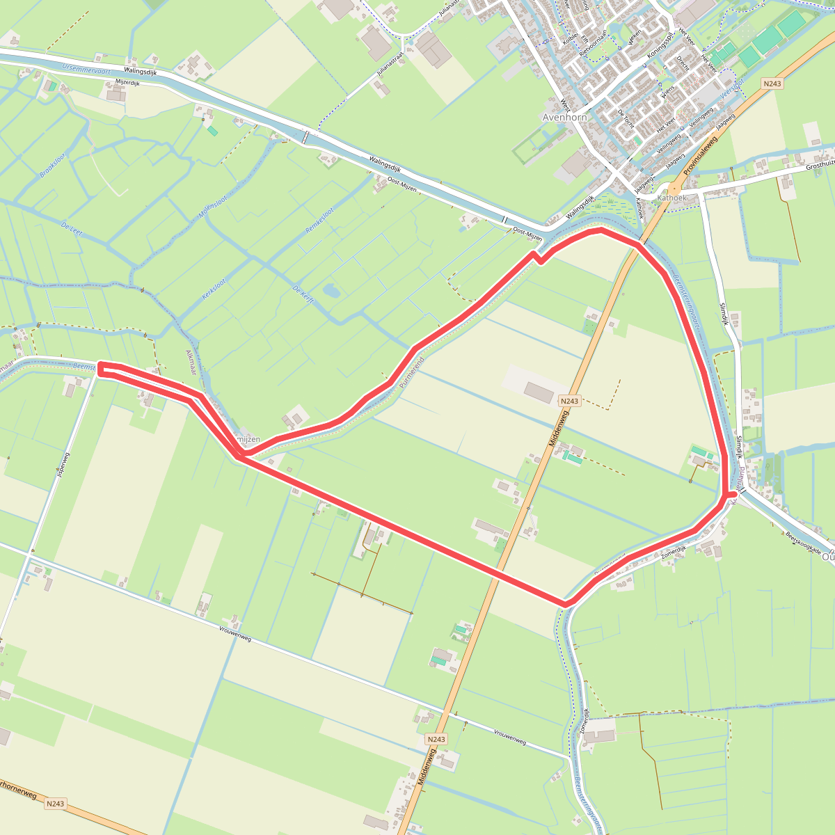 Uilenhoekroute (rood)
