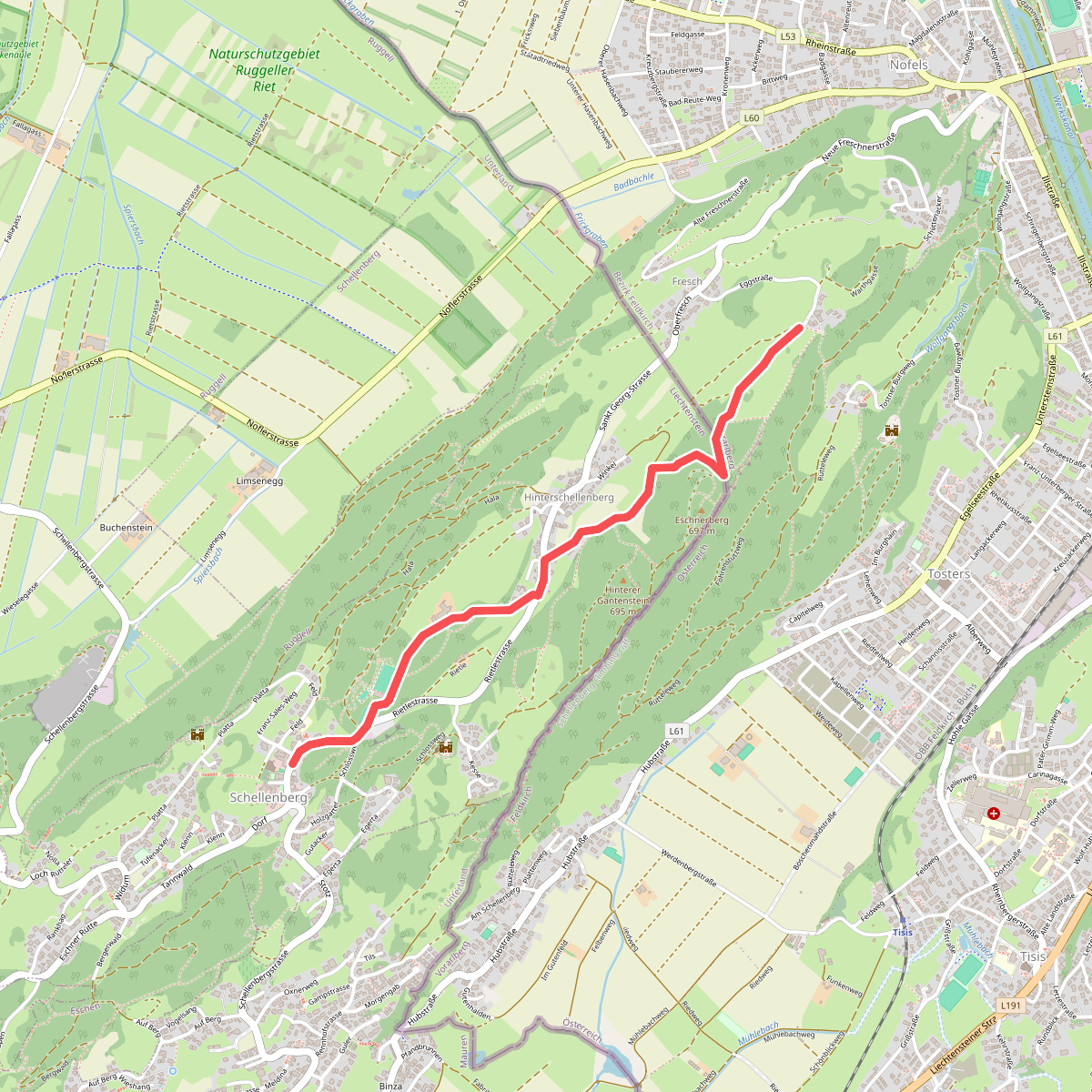 Auf der Egg (A) - Gantenstein - Mittlerer Schellenberg