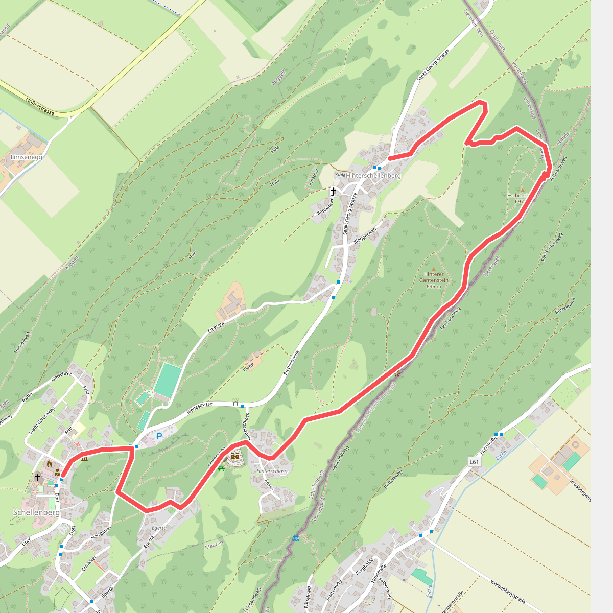 Hinterer Schellenberg - Tostner Wald - Mittlerer Schellenberg