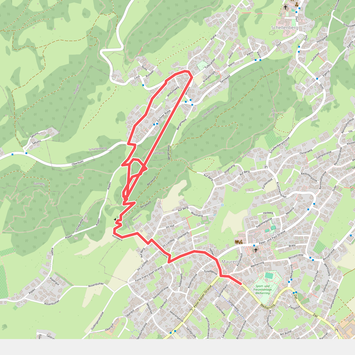 Mauren - Bueelkappili - Vorderer Schellenberg