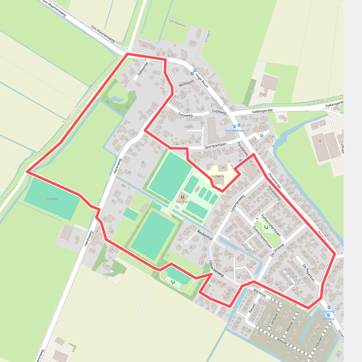 Gele route vanaf startpunt Sint Maarten