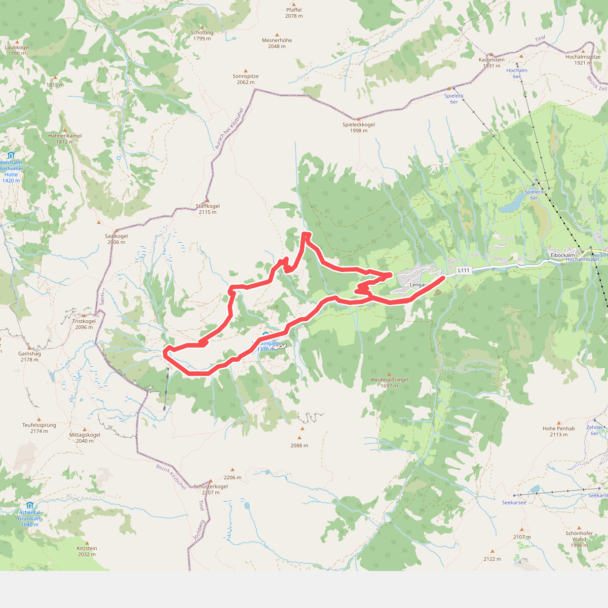 Wanderroute Talschluss Höhenweg