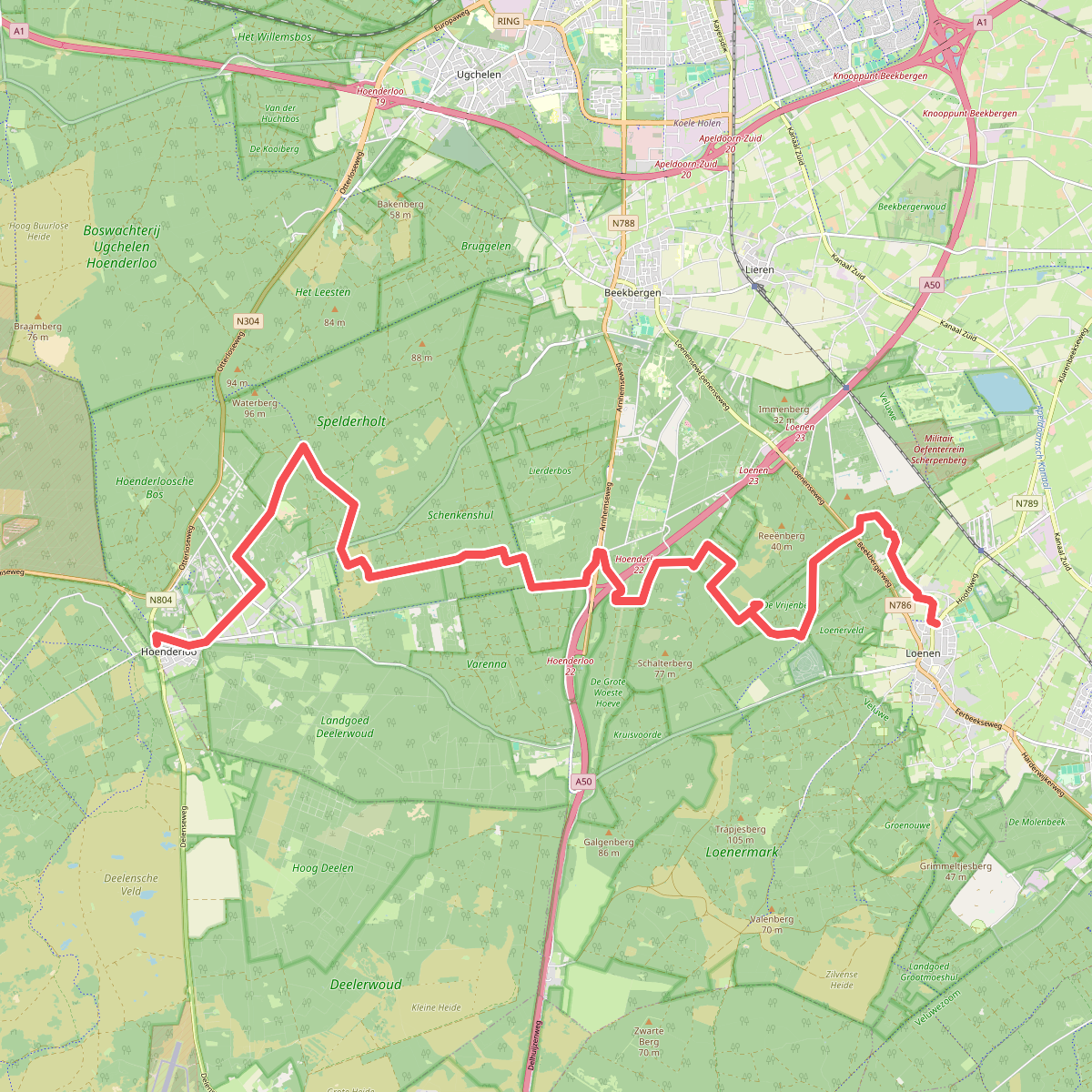 Hoenderloo - Loenen · Trekvogelpad etappe 18
