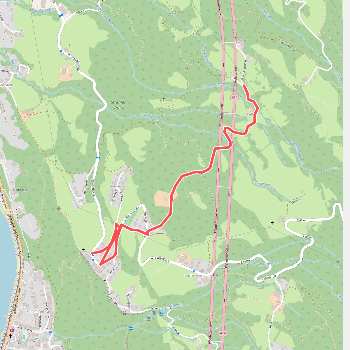 Wanderweg Lochau Haggen-Unterlagenfluh