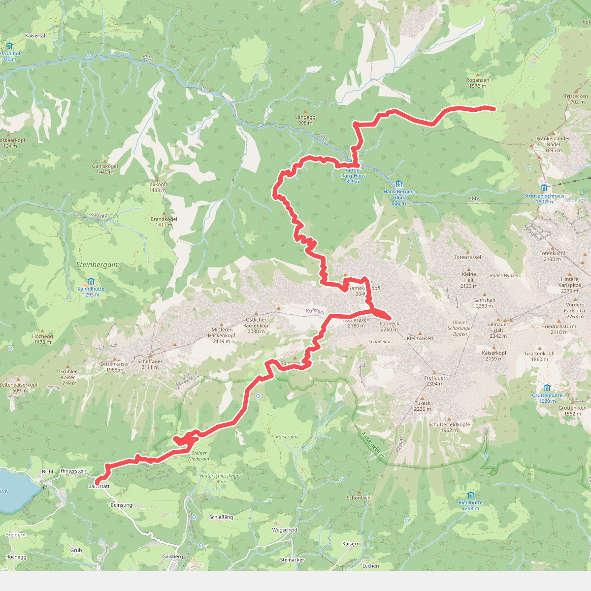 Wanderweg 821 - Wilder Kaiser