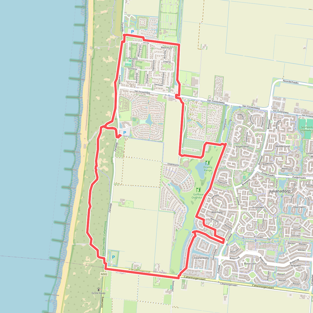 Noordduinenroute (paars)