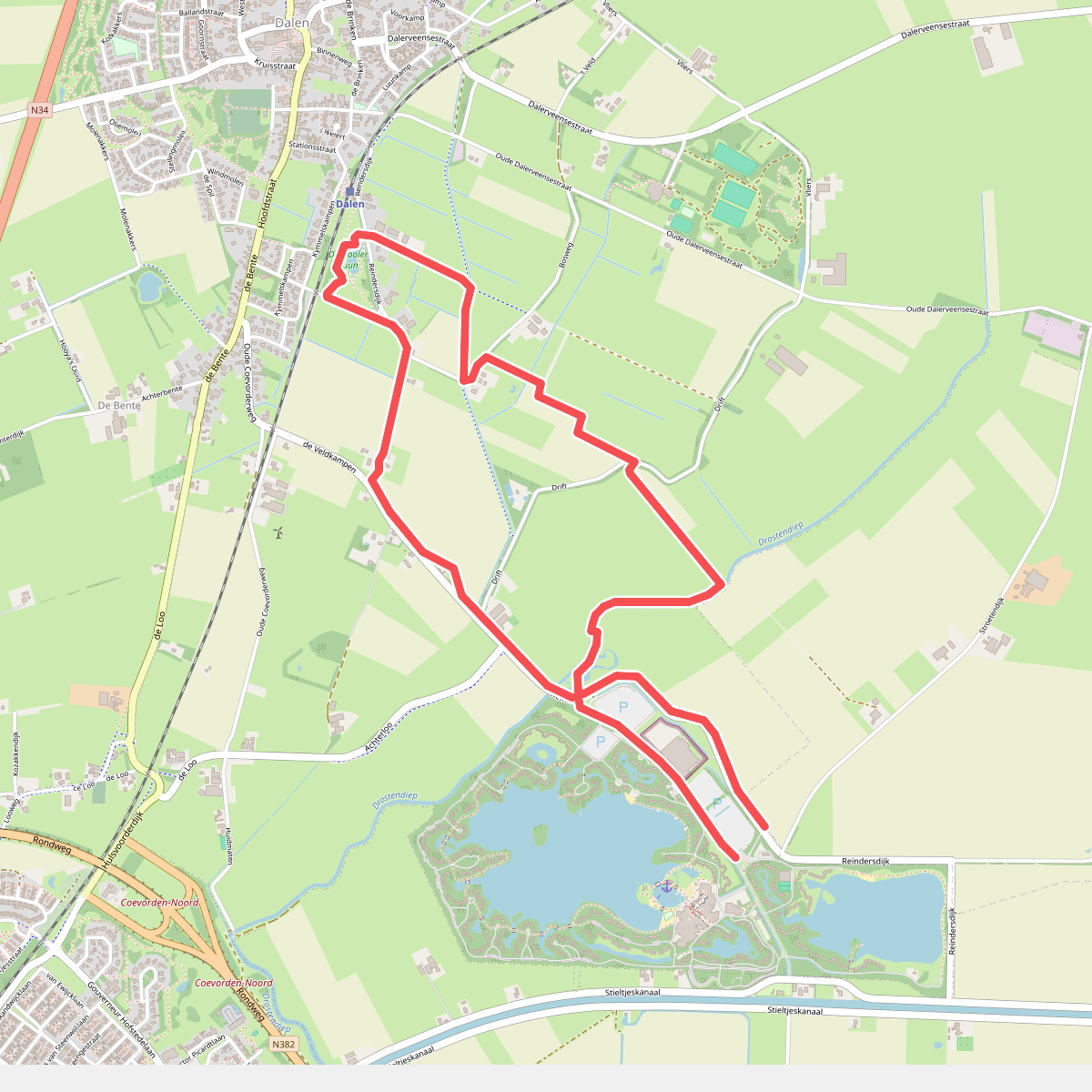Wandeling vanuit het Center Parcs park " De Huttenheugte", Dalen