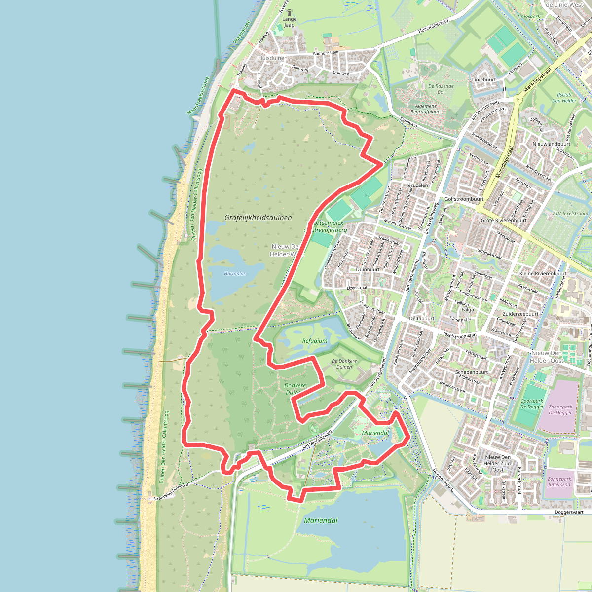 Grafelijkheidsduinenroute (rood)