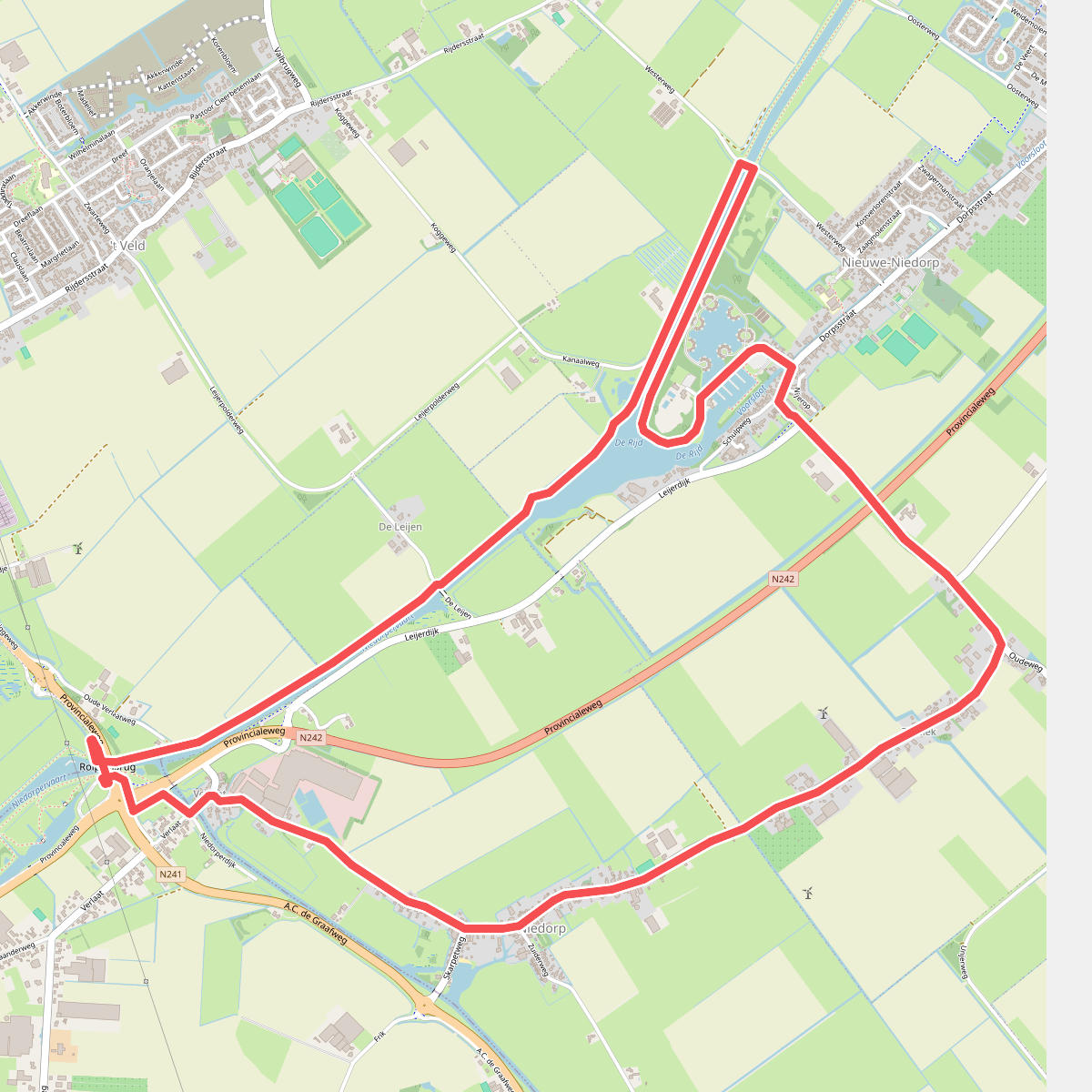 Verlaatroute (paars)