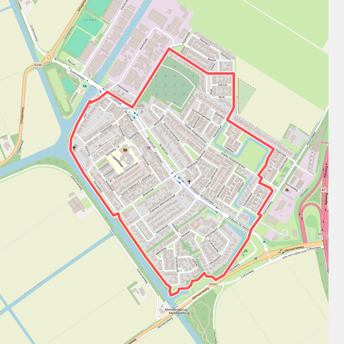 Middenmeerroute (blauw)