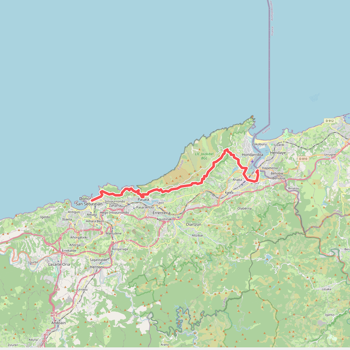 Camino del Norte: etappe 1 Irun- San Sebastian