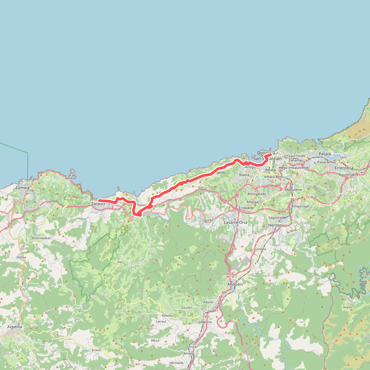 Camino del Norte: etappe 2 San Sebastian - Zarautz