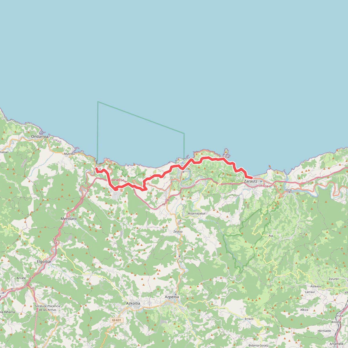 Camino del Norte: etappe 3 Zarautz - Deba