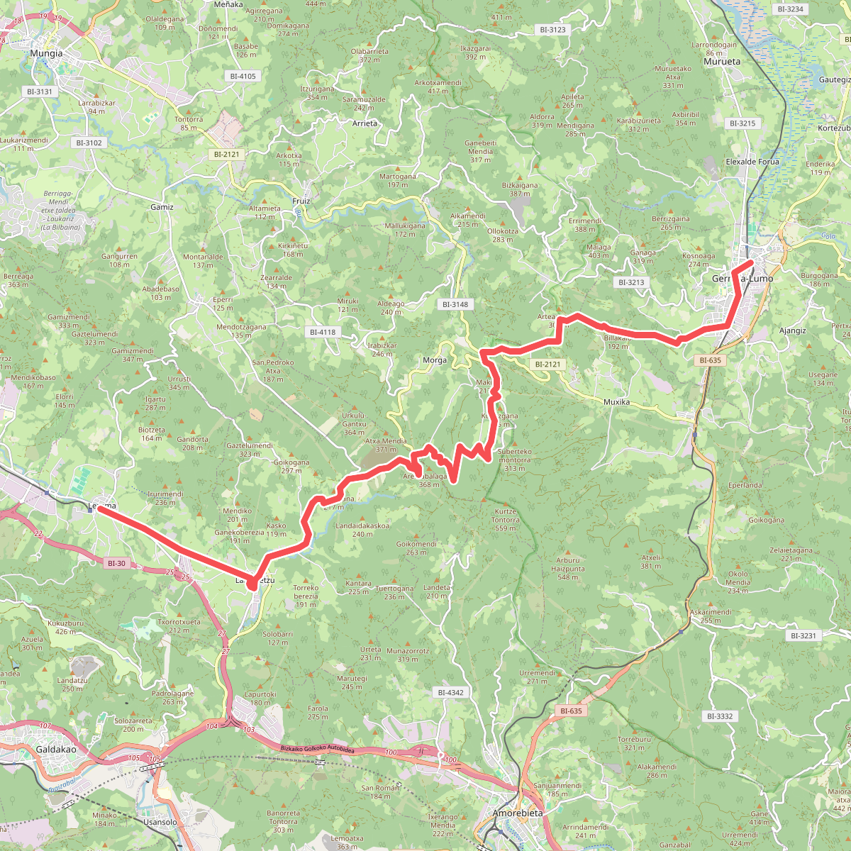 Camino del Norte: etappe 6 Gernica - Lezama