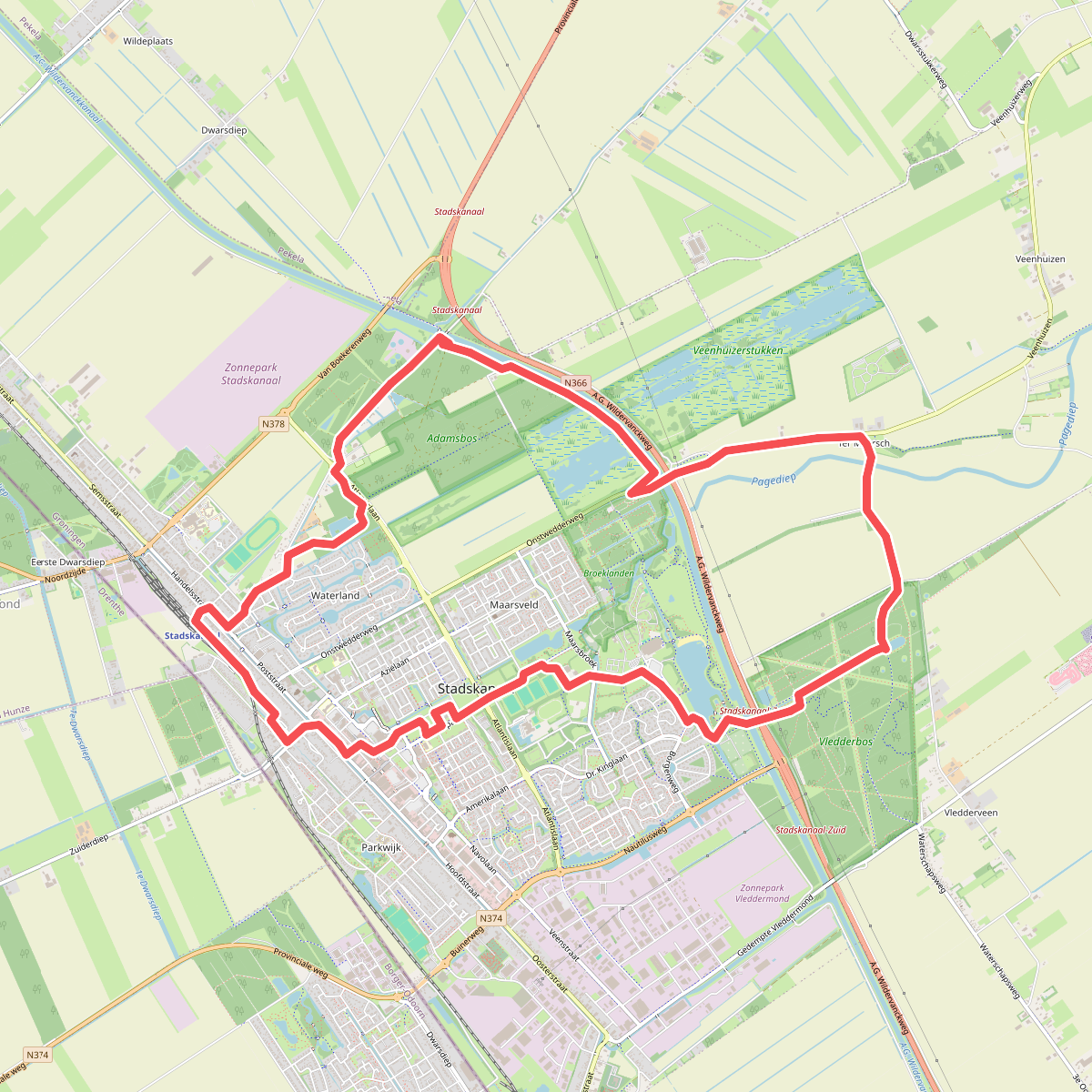 Rondwandeling Stadskanaal en omgeving
