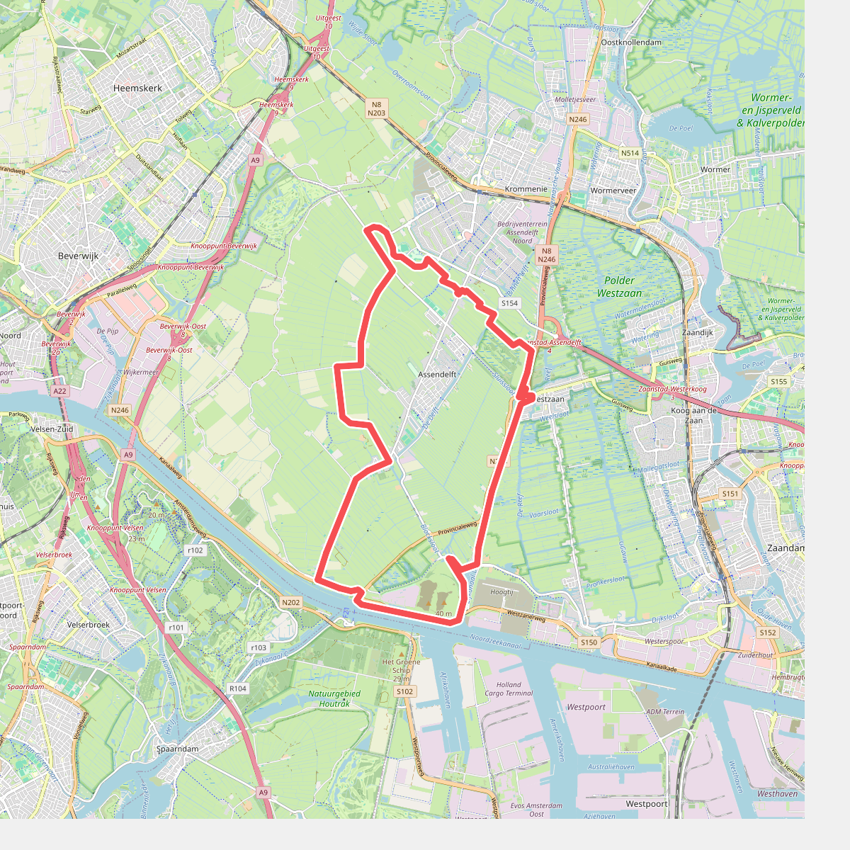 Assendelftroute (zeegroen)