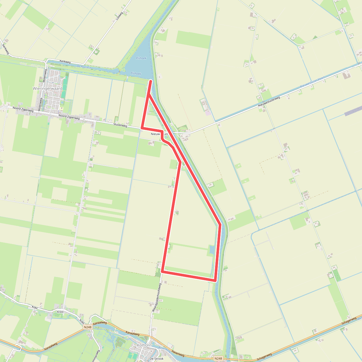 Waardkanaalroute (blauw)