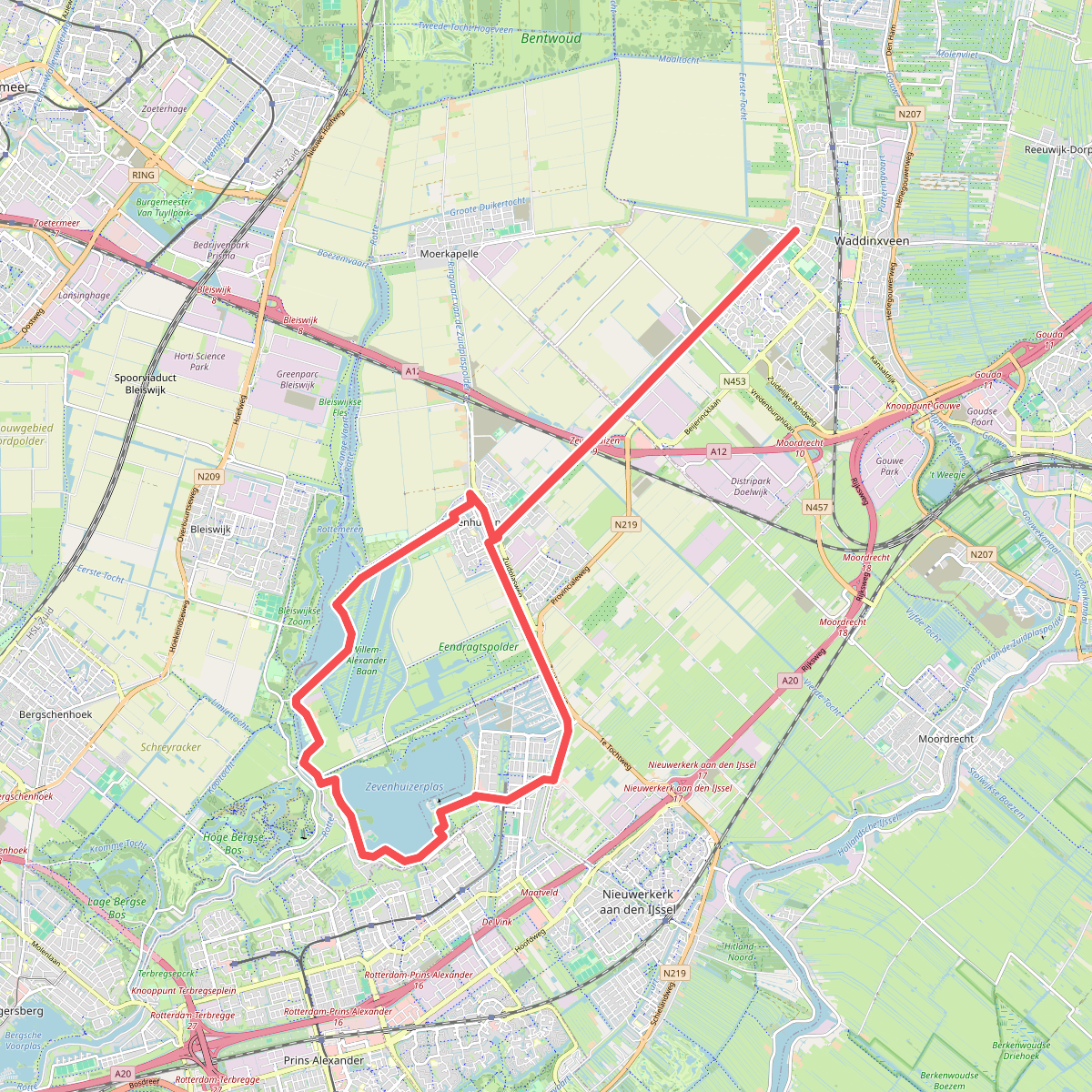 Rondje Waddinxveen, Nesselande, Zevenhuizen