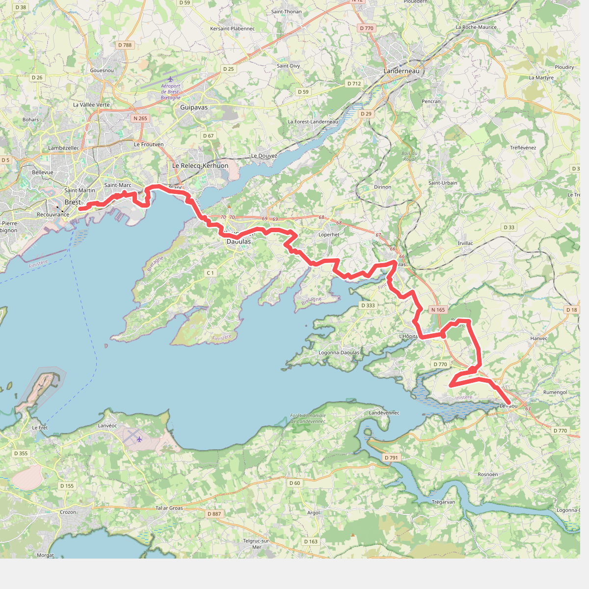 Chemin des Douaniers, Brest - Le Faou