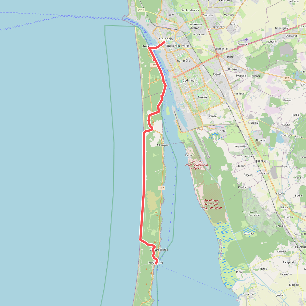 E9 section 66: Juodkrantė – Klaipėda