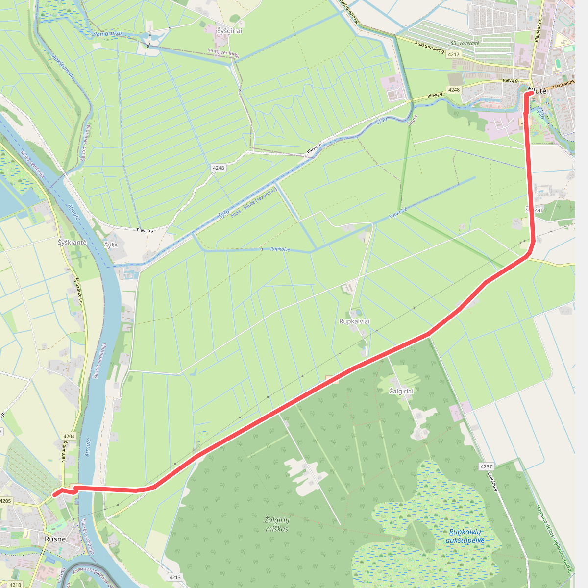 E9 section 70: Rusnė – Šilutė