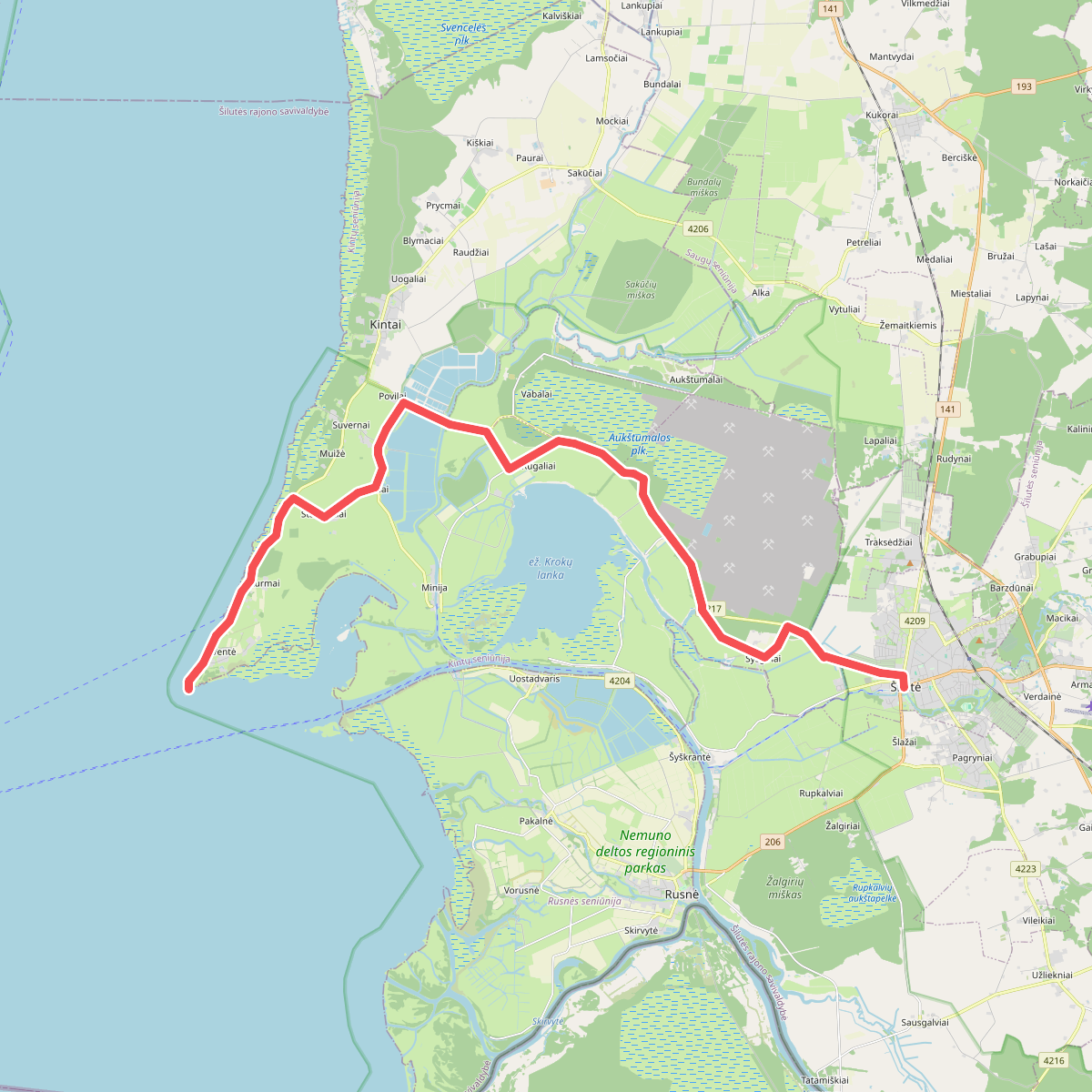 E9 section 71: Šilutė – Ventė