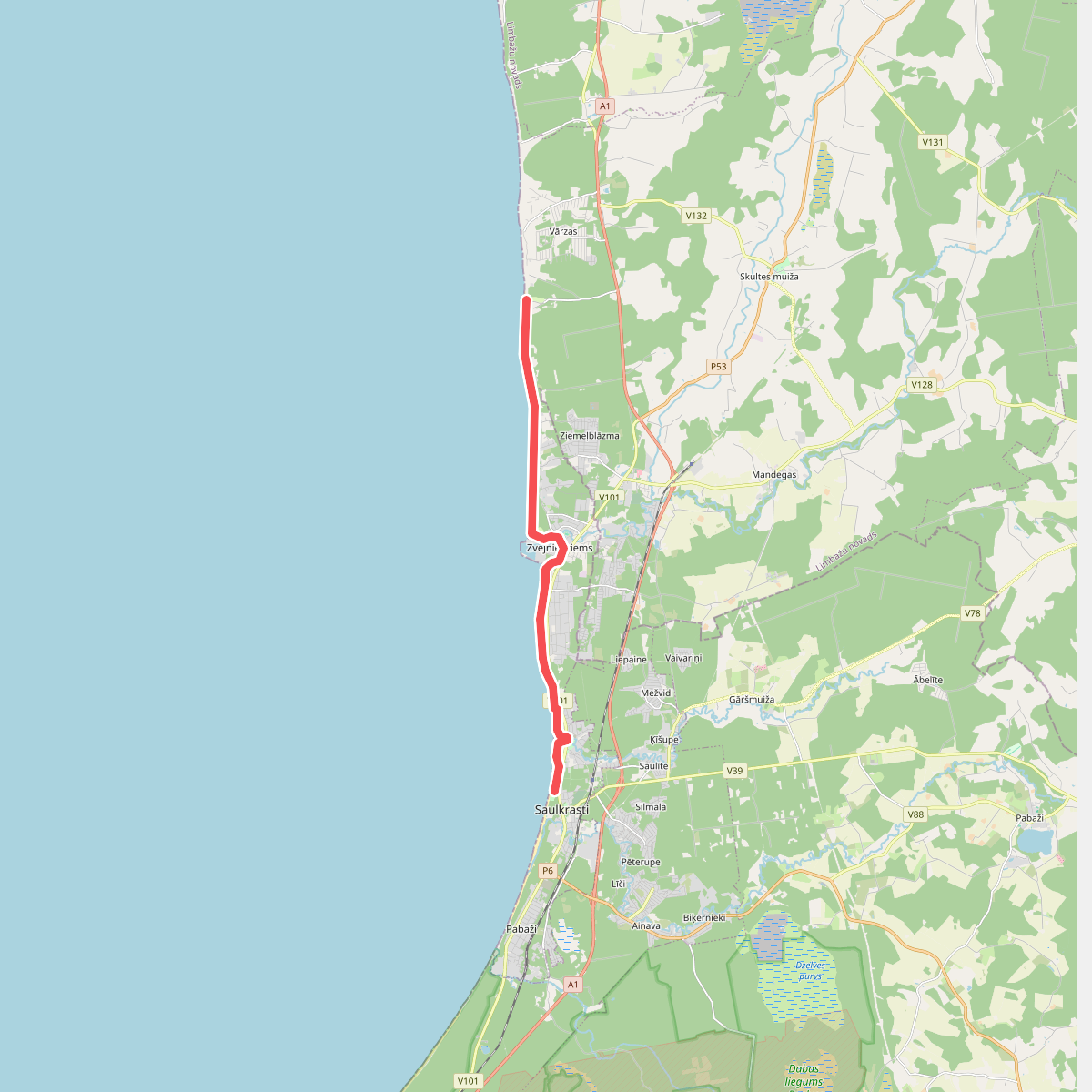 E9 Section 27: Saulkrasti - Lauči