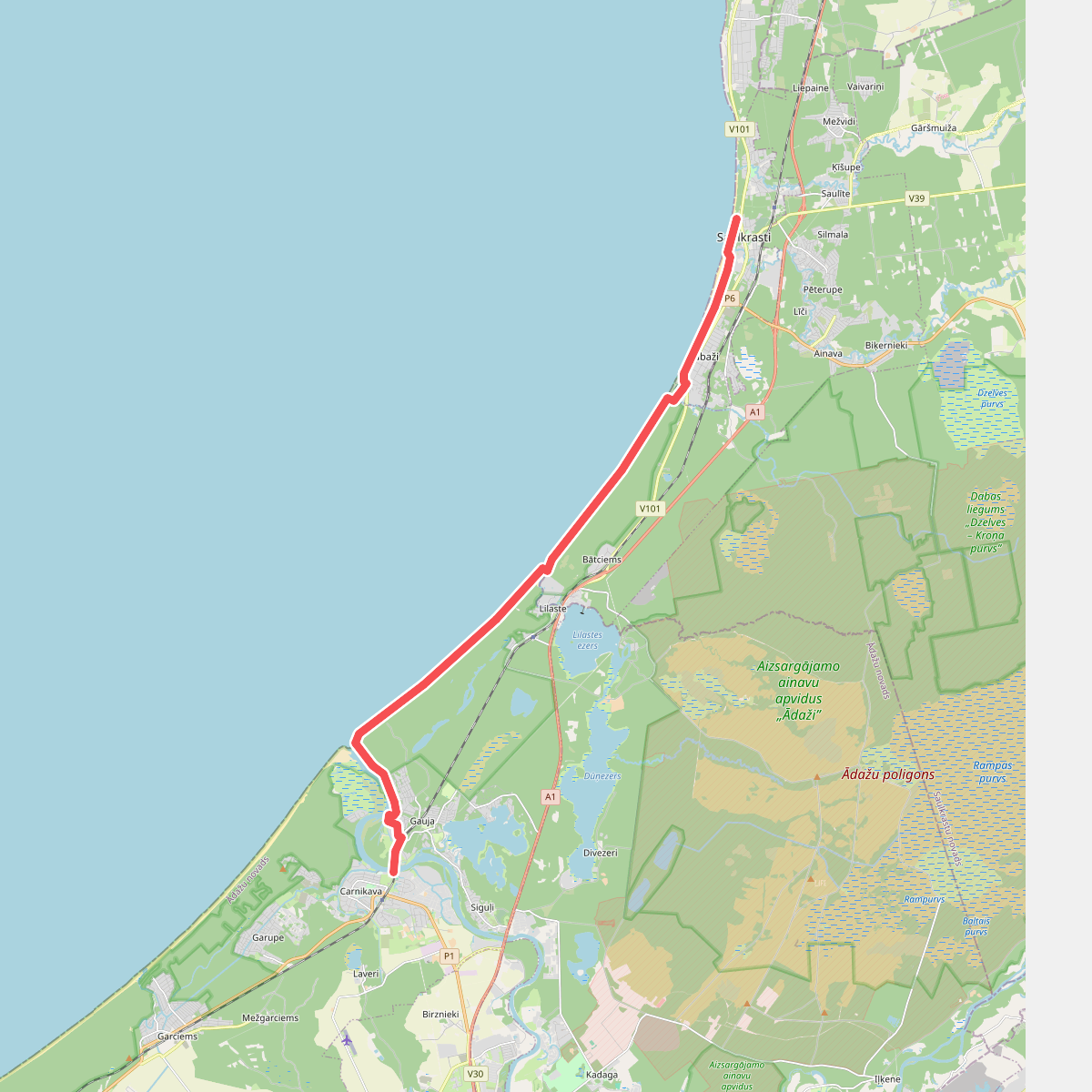 E9 section 26: Carnikava - Saulkrasti