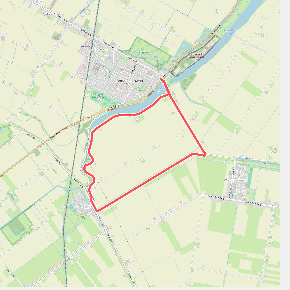 Kneeskaderoute (geel)