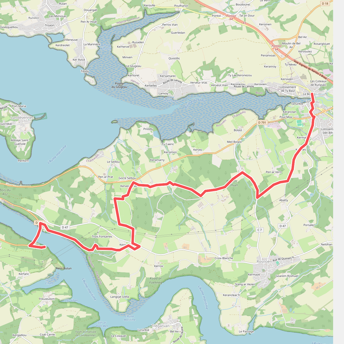 Chemin des Douaniers, Le Faou - Marros